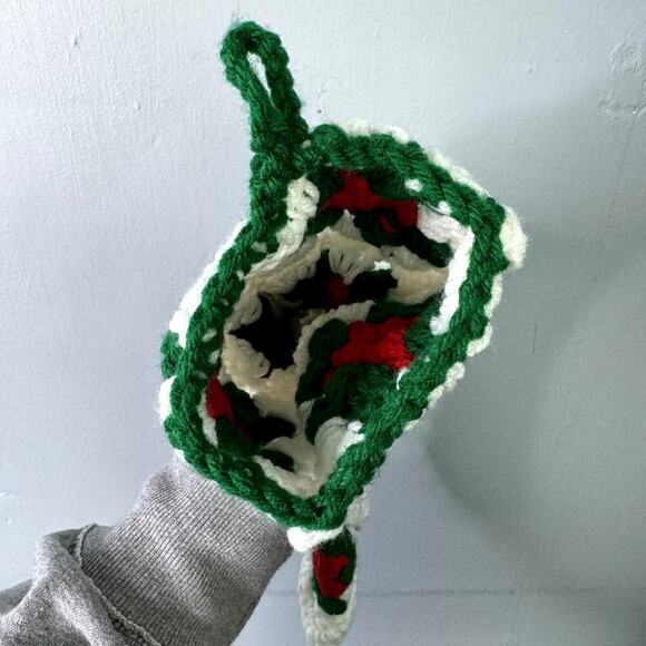 Set of 4 Granny Square Christmas Star Handmade Stockings Green Red Holiday Decor - Picture 12 of 12